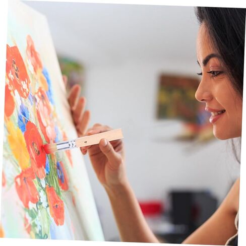 3SET Bristle Stencil فرش لمشاريع الطلاء الحرفية للألوان المائية الزيتية والأكريليك مقبض خشبي مريح لخطوط مفصلة وقوام مفصلة in Kuwait