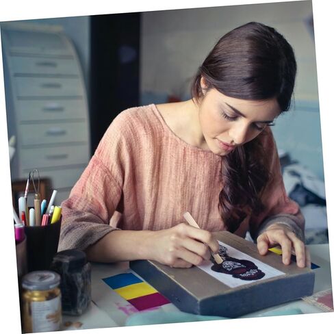 3SET Bristle Stencil فرش لمشاريع الطلاء الحرفية للألوان المائية الزيتية والأكريليك مقبض خشبي مريح لخطوط مفصلة وقوام مفصلة in Kuwait