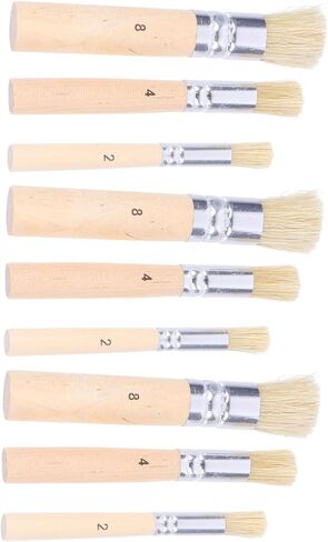 jojofuny 3set DIY Stencil Brush Set Natural Bristle Stencil Paint Brushes Wooden Handle for Boys and Girls Adults Beginners Artists in Saudi Arabia