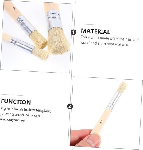jojofuny 3set DIY Stencil Brush Set Natural Bristle Stencil Paint Brushes Wooden Handle for Boys and Girls Adults Beginners Artists in Saudi Arabia