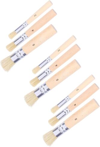 STOBOK 3set Stencil Brush Set Bristle Art Paint Brush for Boys and Girls Adults Oil Watercolor Painting Model Wall in Saudi Arabia
