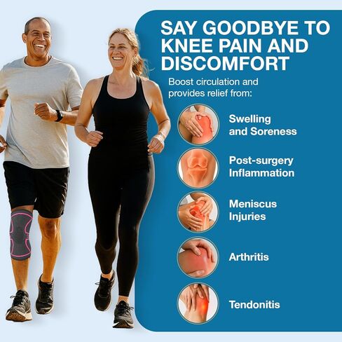 UFlex Athletics Knee Compression Sleeve Support for Women and Men - Knee Brace for Pain Relief, Fitness, Weightlifting, Hiking, Sports in Kuwait