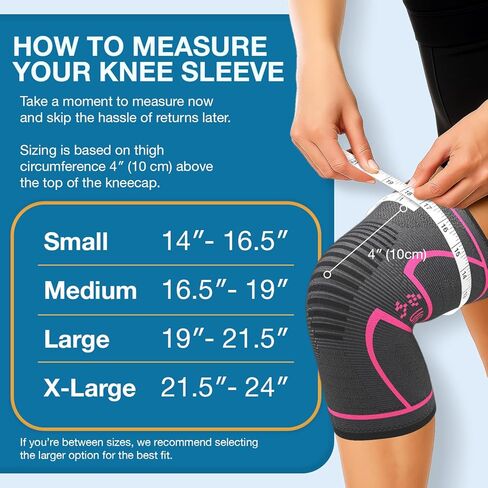 UFlex Athletics Knee Compression Sleeve Support for Women and Men - Knee Brace for Pain Relief, Fitness, Weightlifting, Hiking, Sports in Kuwait