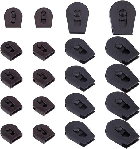 Hobbspring 20pcs الأطراف البلاستيكية الأطراف 4 أحجام أقفال سلك بعجلات للرسام الاستبدال بديلة حبال العجلة أقفال لحقائب ظهر في الهواء الطلق حزام الحبل الصدمة paracord paracord in Kuwait