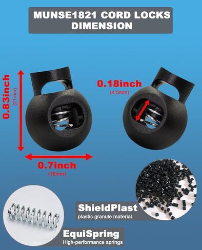 Munan 20pcs قفل الحبل ، من أجل الرباط ، Paracord Toggle Clasp Clasp shoeslace lockpants swinkpants hoodie clips bungee goggles goggles bloves string block action (munse1821) in Kuwait