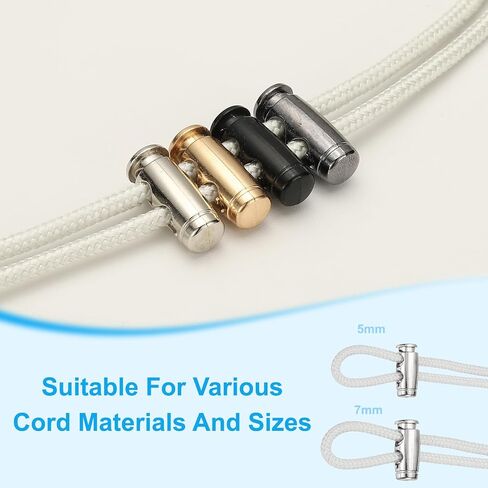 PATIKIL 30PCS Metal Cord Locks for Drawstrings, Spring Cord Lock Toggles Stopper Clamp 2 Holes Adjustable Slider End Fastener in Kuwait