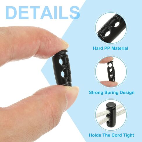 PATIKIL 30PCS Metal Cord Locks for Drawstrings, Spring Cord Lock Toggles Stopper Clamp 2 Holes Adjustable Slider End Fastener in Kuwait