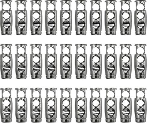 PATIKIL 30PCS Metal Cord Locks for Drawstrings, Spring Cord Lock Toggles Stopper Clamp 2 Holes Adjustable Slider End Fastener in Saudi Arabia