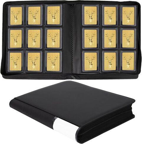Toploader Binder ، يمتلك 360 من Toploaders ، Top Loader Binder مع 9 جيوب للبطاقات الصلبة 3 "× 4" ، موثق بطاقات الجيوب ذات الوجهين على الوجهين لبطاقات التداول أو البطاقات الرياضية (أسود) in Kuwait