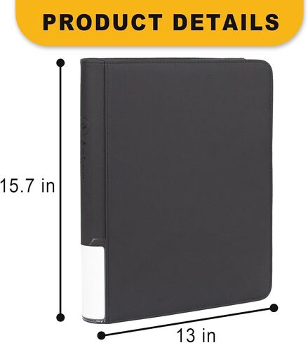 Toploader Binder ، يمتلك 360 من Toploaders ، Top Loader Binder مع 9 جيوب للبطاقات الصلبة 3 "× 4" ، موثق بطاقات الجيوب ذات الوجهين على الوجهين لبطاقات التداول أو البطاقات الرياضية (أسود) in Kuwait