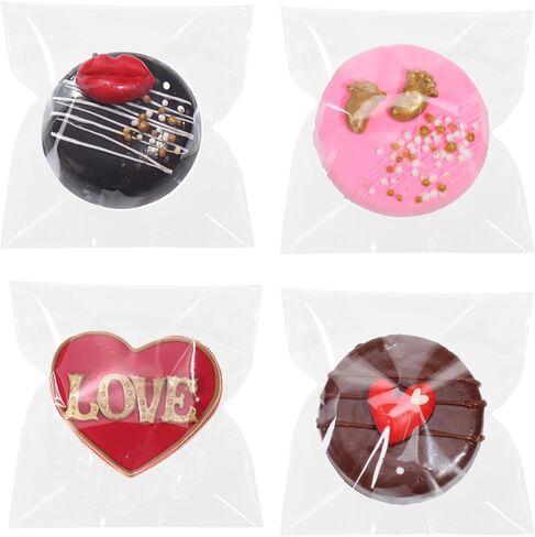 100Pcs 4 x 6 Inch Clear Cellophane Bags for Cookies, Rice Krispie Treats, Macarons, Brownies, Soap, Chocolate Truffles, Candy - Ideal for Wedding & Birthday Party Favors in Kuwait