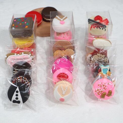 100Pcs 4 x 6 Inch Clear Cellophane Bags for Cookies, Rice Krispie Treats, Macarons, Brownies, Soap, Chocolate Truffles, Candy - Ideal for Wedding & Birthday Party Favors in Kuwait