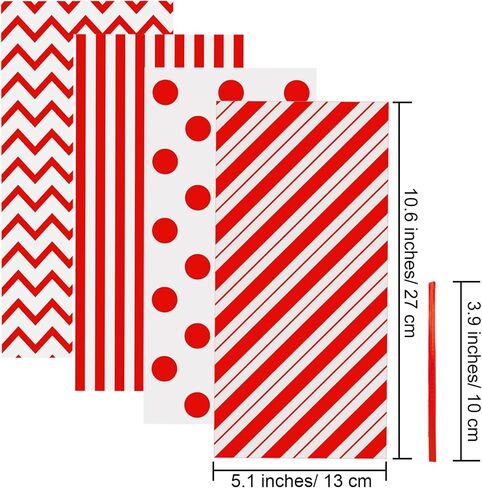 Aneco 100 Pack Rainbow Cellophane Bags 10.6 x 5.1 Inch Plastic Candy Bags Gift Bags Goodie Bags with Twist Ties for Valentine, Birthday, Gift Cookie Snack Packing Party Favor Supplies in Saudi Arabia