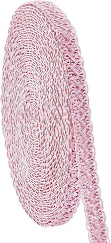 PH PandaHall 13 Yards Polyester Gimp Braid Trim, 5/8 inch Polyester Fringe Trim Fabric Ribbon for Costume Making DIY Crafts Home Decor Curtain Sofa Costume Decoration, Pink in Saudi Arabia