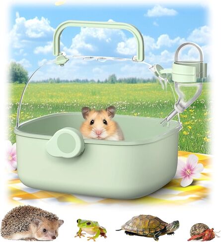 Portable Hamster Carrier for Travel - Acrylic Small Animal Cage with Ventilation Holes,Escape-Proof Hamster Travel Cage for Outdoor Picnics, Vet Visits (Mint Green) in Kuwait