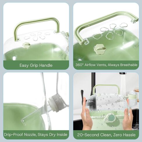 Portable Hamster Carrier for Travel - Acrylic Small Animal Cage with Ventilation Holes,Escape-Proof Hamster Travel Cage for Outdoor Picnics, Vet Visits (Mint Green) in Kuwait