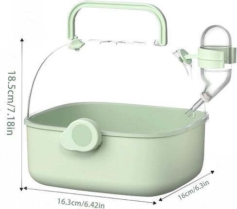 Portable Hamster Carrier for Travel - Acrylic Small Animal Cage with Ventilation Holes,Escape-Proof Hamster Travel Cage for Outdoor Picnics, Vet Visits (Mint Green) in Kuwait