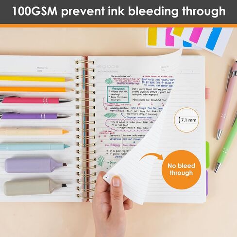 دفتر ملاحظات حلزوني Hardcover مع علامات تبويب المقسمات ، 300 صفحة 8 "× 10" (B5) جلدية 5 دفتر ملاحظات ، مجلة كبيرة للتغلب in Kuwait