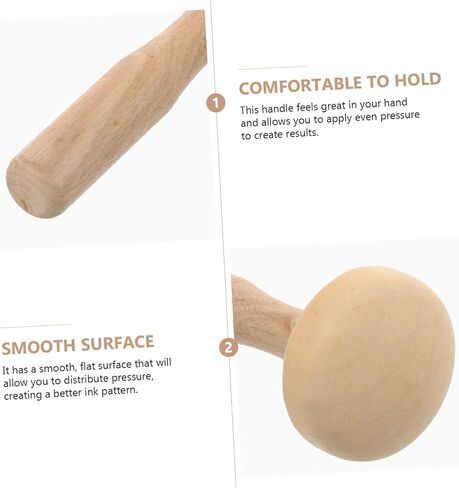 PLAFOPE 10pcs Mushroom Printmaking Tool Durable Wood Ink Roller for Art Rubbing Ergonomic Handle for Easy DIY Painting and Printing for School and Craft Projects in Saudi Arabia