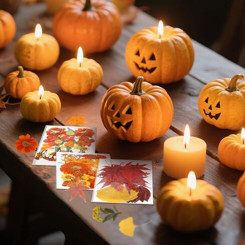 Janinka 108 PCS Fall Fall Pumpkin Silicone Candle Moulds Halloween Halloween 3D DIY Craft Resin Making Kit Epoxy Maple Ghost Craft for Fall Harvest Making Candle Fondant Soap Candy Clay Tools in Saudi Arabia