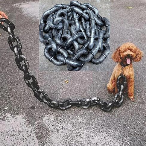 Lead Pet Funder Senselials - مقود سلسلة حديدية محاكاة بلاستيكية متينة للكلاب والقطط المشي اليومية المشي في الهالوين (النحاس L ، 200 سم (78.7 بوصة)) in Saudi Arabia