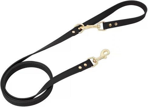 تسخير قطة Loudik Leather Cat ومجموعة المقود ، 6 ألوان متوفرة ، سترة قابلة للتعديل للحيوانات الأليفة مع القوس ، مقاومة للماء ، أحجام S/M ، مقود 120 سم (مجموعة كاملة - بني ، M （6-10 كجم）) in Kuwait