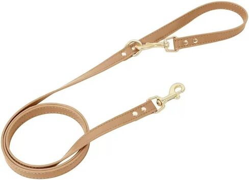 تسخير قطة Loudik Leather Cat ومجموعة المقود ، 6 ألوان متوفرة ، سترة قابلة للتعديل للحيوانات الأليفة مع القوس ، مقاومة للماء ، أحجام S/M ، مقود 120 سم (مجموعة كاملة - بني ، M （6-10 كجم）) in Kuwait