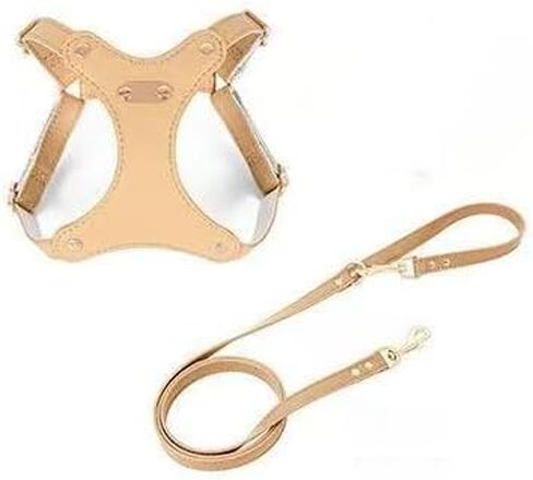 تسخير قطة Loudik Leather Cat ومجموعة المقود ، 6 ألوان متوفرة ، سترة قابلة للتعديل للحيوانات الأليفة مع القوس ، مقاومة للماء ، أحجام S/M ، مقود 120 سم (مجموعة كاملة - بني ، M （6-10 كجم）) in Kuwait
