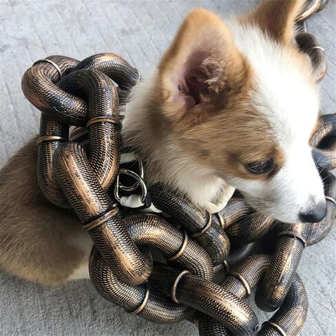 Funny Huge Dog Leash - Simulation Iron Chain for Small Dogs and Cats Plastic Puppy Traction Pets(Black M,200cm (78.7in)) in Kuwait