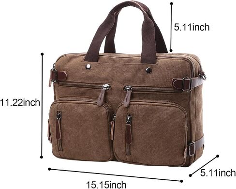 Messenger Bag，Waterproof Vintage Genuine Leather Canvas Laptop Bag Messenger Bag Briefcase Vintage Crossbody Shoulder Bag in Saudi Arabia