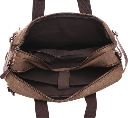 Messenger Bag，Waterproof Vintage Genuine Leather Canvas Laptop Bag Messenger Bag Briefcase Vintage Crossbody Shoulder Bag in Saudi Arabia