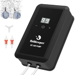 fishkeeper Aquarium Air Pump, 12W 320GPH Ultra Quiet Fish Powerful Fish Tank Air Pump with Four Outlet Adjustable Oxygen Aerator Pump with Air Stone Bubbler for 30-600 Gallon Tanks in Kuwait