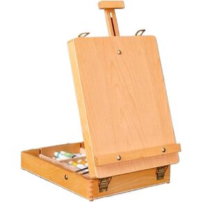 Adjustable Tabletop Easel Storage Box Portable Wooden Artist Desktop Storage Case Painting Easel Box for Student Beginners Artists in Saudi Arabia