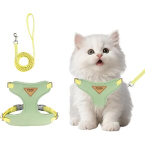Wanheart Cat Harness و Leash مجموعة مقود قابلة للشفاء قابلة للتعديل وسرد تسخير مناسب لجميع سلالات Cat (Green ، XL) in Kuwait
