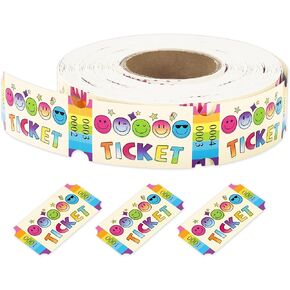 1000PCS Smile Raffle Roll Roll Single Colorful Party Ticket 2 "× 1" لجائزة فئة الأحداث في كرنفال مكافأة لجمع التبرعات ، 1 لفة in Kuwait