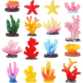 16 Pcs Coral Reef Decor, Colorful Fish Tank Decorations, Artificial Starfish Coral for Fish Tank Decorations for Aquarium Landscape, Aquarium Decoration Accessories in Kuwait