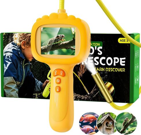 Borescope Camera with Light for Kids, Ashfly STEM Science Educational Toy for 3 4 5 6 7 8 Years Old Boys & Girls, 2.4" Screen Snake Scope Camera for Birthday Outdoor Camping Nature Exploration-Green in Saudi Arabia