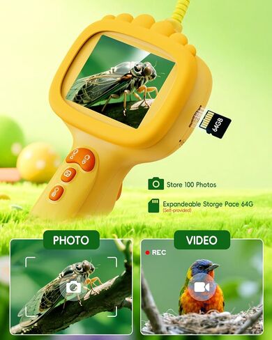 Borescope Camera with Light for Kids, Ashfly STEM Science Educational Toy for 3 4 5 6 7 8 Years Old Boys & Girls, 2.4" Screen Snake Scope Camera for Birthday Outdoor Camping Nature Exploration-Green in Saudi Arabia