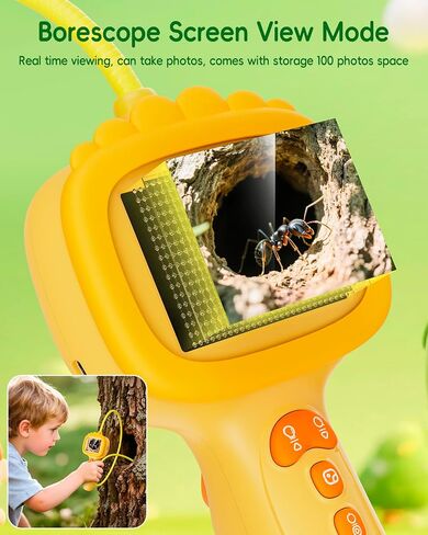 Borescope Camera with Light for Kids, Ashfly STEM Science Educational Toy for 3 4 5 6 7 8 Years Old Boys & Girls, 2.4" Screen Snake Scope Camera for Birthday Outdoor Camping Nature Exploration-Green in Saudi Arabia
