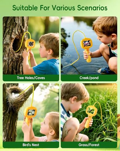Borescope Camera with Light for Kids, Ashfly STEM Science Educational Toy for 3 4 5 6 7 8 Years Old Boys & Girls, 2.4" Screen Snake Scope Camera for Birthday Outdoor Camping Nature Exploration-Green in Saudi Arabia