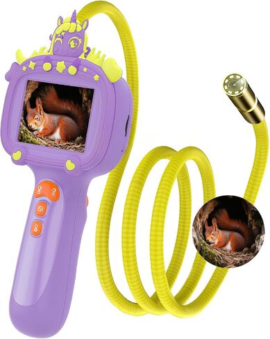 Borescope Snake Camera Camera مع الأنبوب الخفيف والمرن للأطفال - لعبة العلوم العلمية التعليمية للبنين والبنات الذين تتراوح أعمارهم بين 3 و 10 سنوات ، عيد ميلاد للاستكشاف الطبيعي - الأرجواني in Kuwait