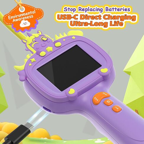 Borescope Snake Camera Camera مع الأنبوب الخفيف والمرن للأطفال - لعبة العلوم العلمية التعليمية للبنين والبنات الذين تتراوح أعمارهم بين 3 و 10 سنوات ، عيد ميلاد للاستكشاف الطبيعي - الأرجواني in Kuwait