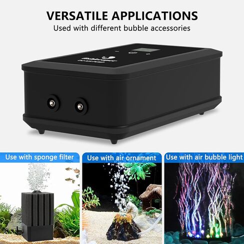 fishkeeper Aquarium Air Pump, 12W 320GPH Ultra Quiet Fish Powerful Fish Tank Air Pump with Four Outlet Adjustable Oxygen Aerator Pump with Air Stone Bubbler for 30-600 Gallon Tanks in Kuwait