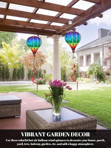 2pcs عملاق قوس قوس قزح بالون البالون المغازل الرياح 14 "W × 59" H كبيرة متعددة الألوان الزخارف الزخارف الزخارف لزخارف الحديقة في الهواء الطلق الفناء in Kuwait