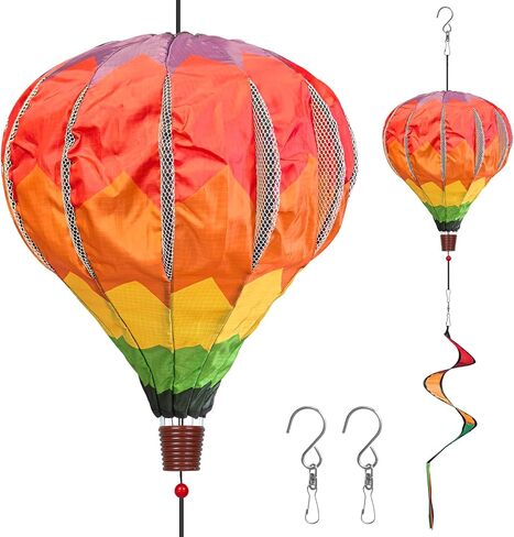 2pcs عملاق قوس قوس قزح بالون البالون المغازل الرياح 14 "W × 59" H كبيرة متعددة الألوان الزخارف الزخارف الزخارف لزخارف الحديقة في الهواء الطلق الفناء in Kuwait