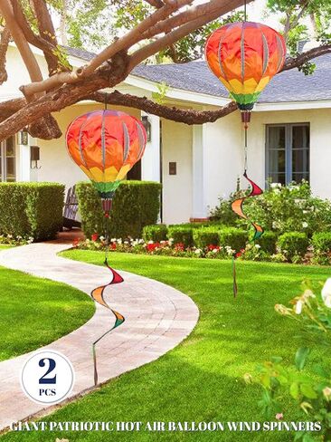 2pcs عملاق قوس قوس قزح بالون البالون المغازل الرياح 14 "W × 59" H كبيرة متعددة الألوان الزخارف الزخارف الزخارف لزخارف الحديقة في الهواء الطلق الفناء in Kuwait