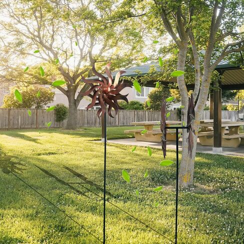360 Degree Metal Wind Spinner - Classical Willow Leaves Design for Patio, Lawn & Garden Decor in Saudi Arabia
