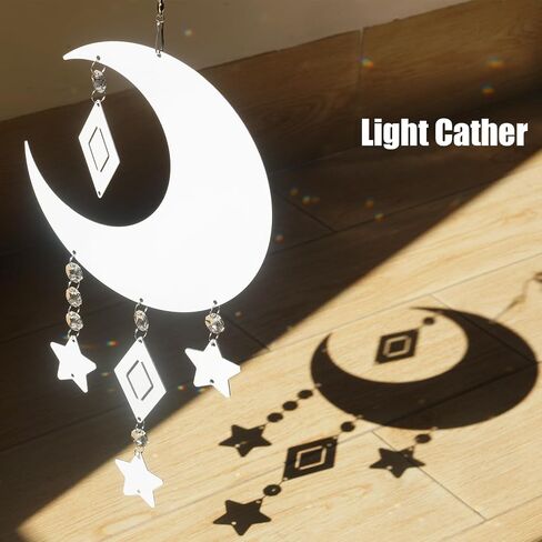 4Pack 8inch Sublimation Wind Spinner Blanks 3D Aluminum Metal Wind Sculpture Kinetic Spinners for Yard and Garden Indoor Art Ornaments Hanging Decoration (Moon) in Kuwait