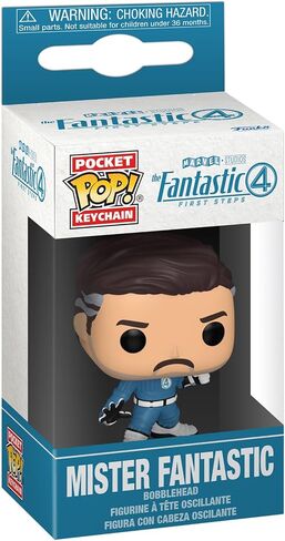 Funko Pop! Keychain: The Fantastic Four: First Steps - Mister Fantastic - Fantastic Four (2025) Novelty Keyring - Collectable Mini Figure - Stocking Filler - Gift Idea - Official Merchandise in Saudi Arabia