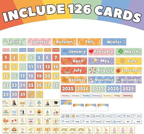 All-in-One Calendar Weather Pocket Chart - Interactive Preschool Learning Board for Morning Meeting Circle Time, with Seasons Months Days Weather Cards (Homeschool/Daycare) in Saudi Arabia